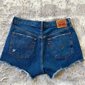 Levi’s 501 Original Fit Distressed High Rise Denim Short